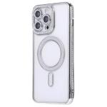 Premium Clear BLING BLING Magsafe Design Case for Apple iPhone 17 – Silver